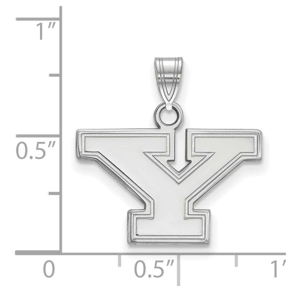 Sterling Silver Rhodium Plated Logoart Youngstown State University Letter Y Small Pendant