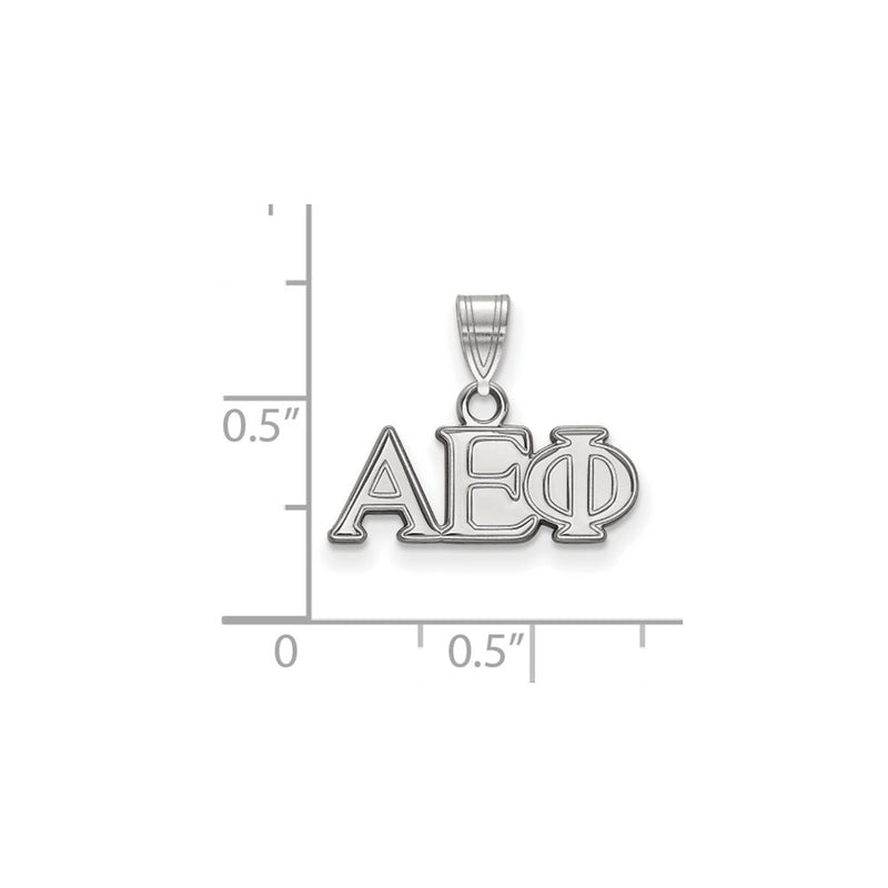 Sterling Silver Rhodium Plated Logoart Alpha Epsilon Phi Sorority Greek Letters Small Pendant