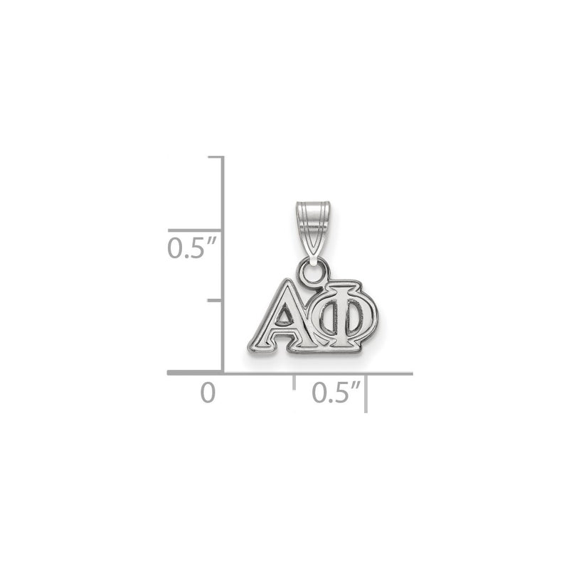 Sterling Silver Rhodium Plated Logoart Alpha Phi Sorority Greek Letters Small Pendant