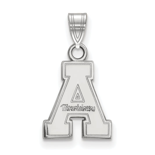 10K White Gold Logoart Appalachian State University Small Pendant