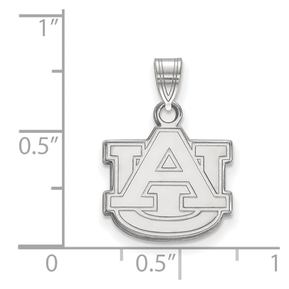 Sterling Silver Rhodium Plated Logoart Auburn University A U Small Pendant