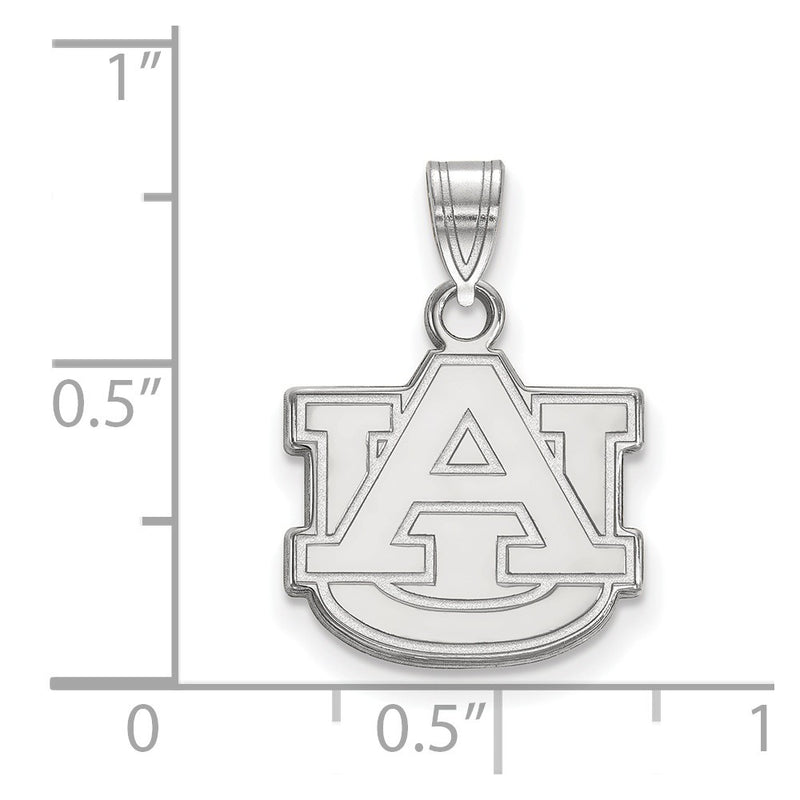 Sterling Silver Rhodium Plated Logoart Auburn University A U Small Pendant