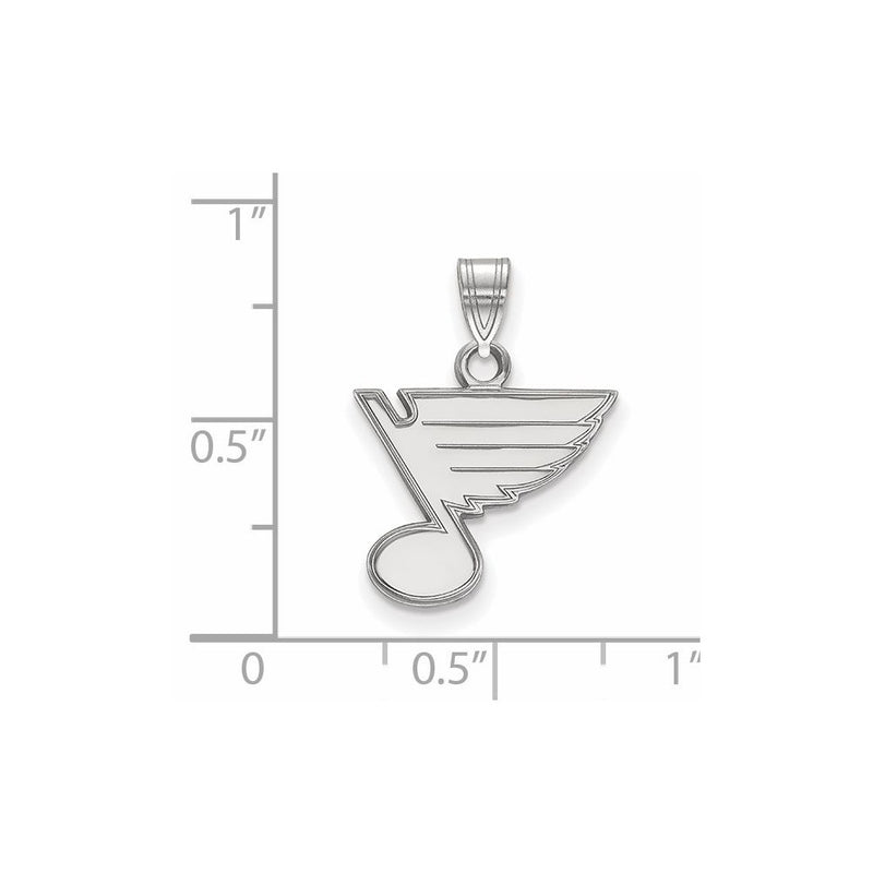 Sterling Silver Rhodium Plated Nhl Logoart St. Louis Blues Small Pendant