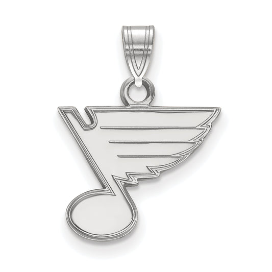 10K White Gold Nhl Logoart St. Louis Blues Small Pendant