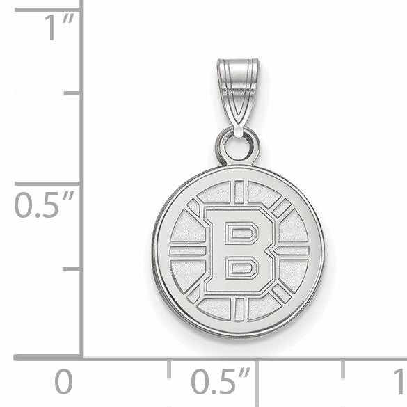 10K White Gold Nhl Logoart Boston Bruins Small Pendant