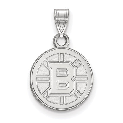 10K White Gold Nhl Logoart Boston Bruins Small Pendant