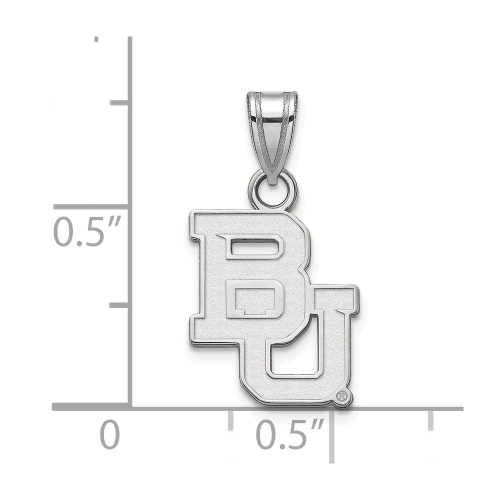 Sterling Silver Rhodium Plated Logoart Baylor University Bears Small Pendant