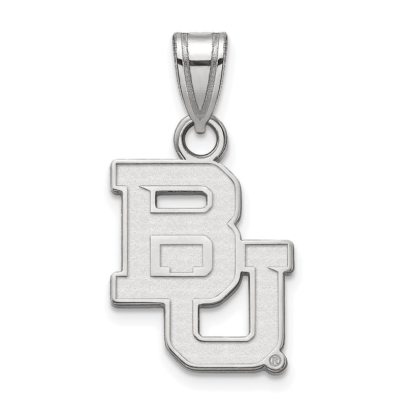 Sterling Silver Rhodium Plated Logoart Baylor University Bears Small Pendant
