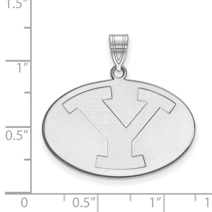 Sterling Silver Rhodium Plated Logoart Brigham Young University Letter Y Large Pendant