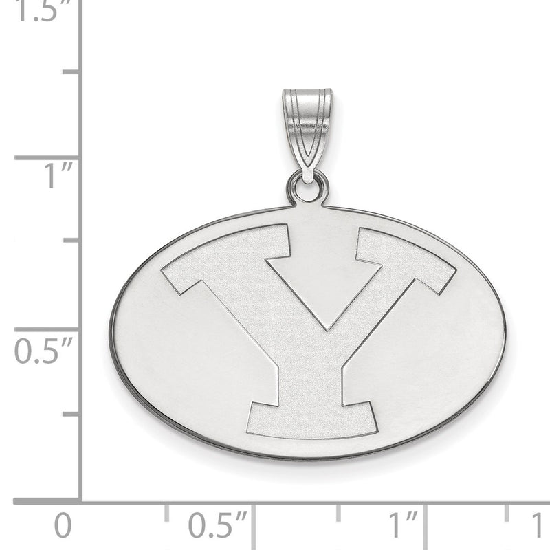 Sterling Silver Rhodium Plated Logoart Brigham Young University Letter Y Large Pendant