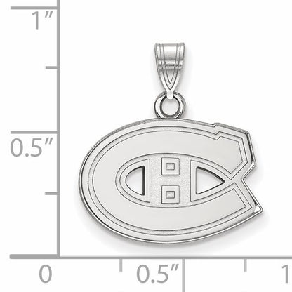 10K White Gold Nhl Logoart Montreal Canadiens Small Pendant