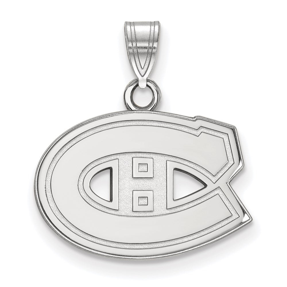 14K White Gold Nhl Logoart Montreal Canadiens Small Pendant