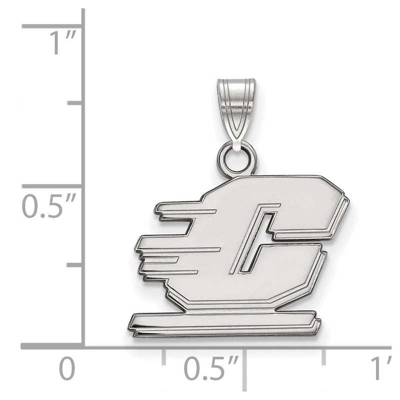 10K White Gold Logoart Central Michigan University Letter C Small Pendant