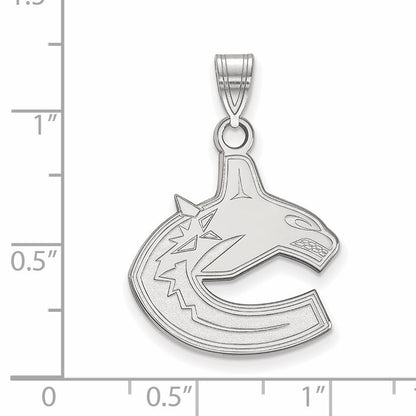 10K White Gold Nhl Logoart Vancouver Canucks Large Pendant