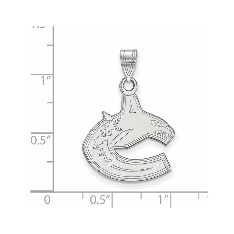 14K White Gold Nhl Logoart Vancouver Canucks Large Pendant