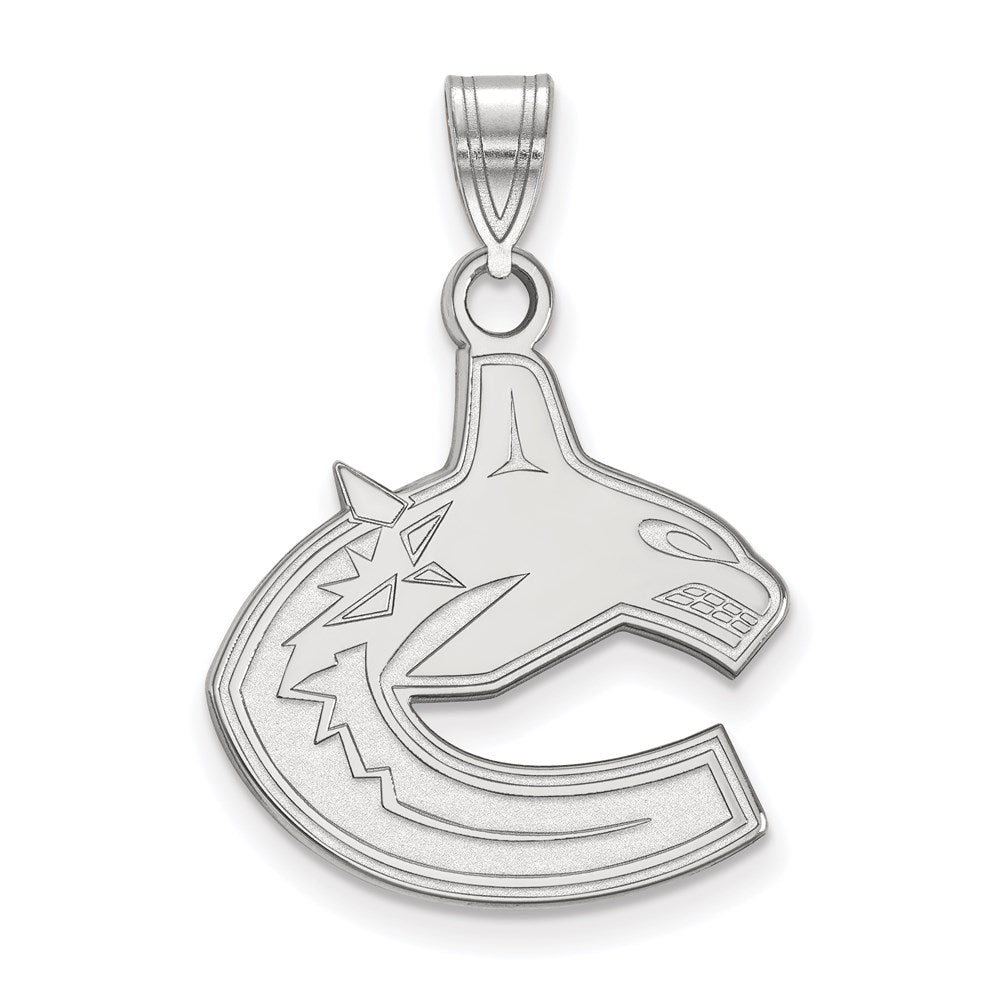 14K White Gold Nhl Logoart Vancouver Canucks Large Pendant