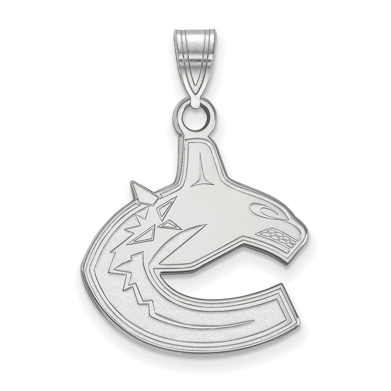 14K White Gold Nhl Logoart Vancouver Canucks Large Pendant