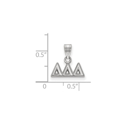 Sterling Silver Rhodium Plated Logoart Delta Sorority Greek Letters Small Pendant
