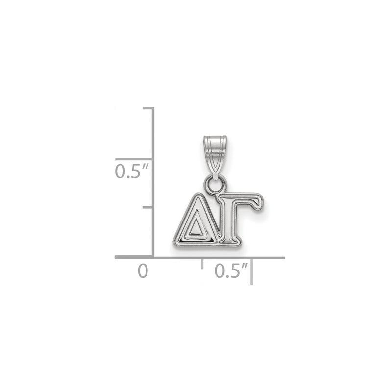 Sterling Silver Rhodium Plated Logoart Delta Gamma Sorority Greek Letters Small Pendant