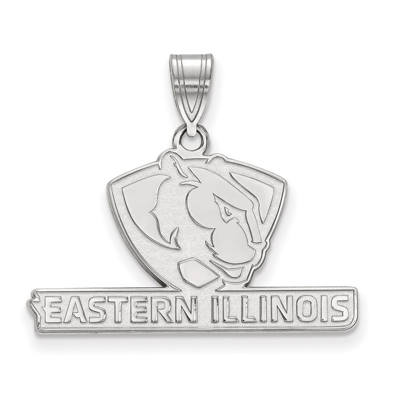 14K White Gold Logoart Eastern Illinois University Medium Pendant