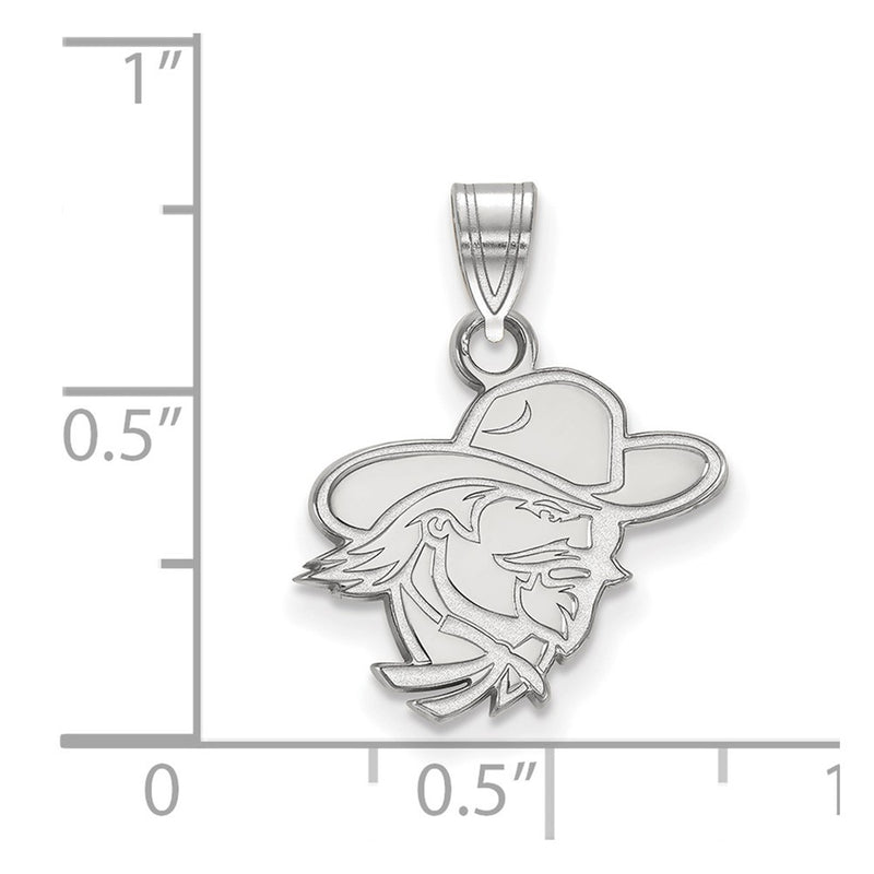 Sterling Silver Rhodium Plated Logoart Eastern Kentucky University E K U Small Pendant