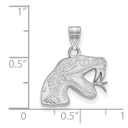 Sterling Silver Rhodium Plated Logoart Florida A And M University Rattler Small Pendant