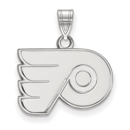 Sterling Silver Rhodium Plated Nhl Logoart Philadelphia Flyers Small Pendant