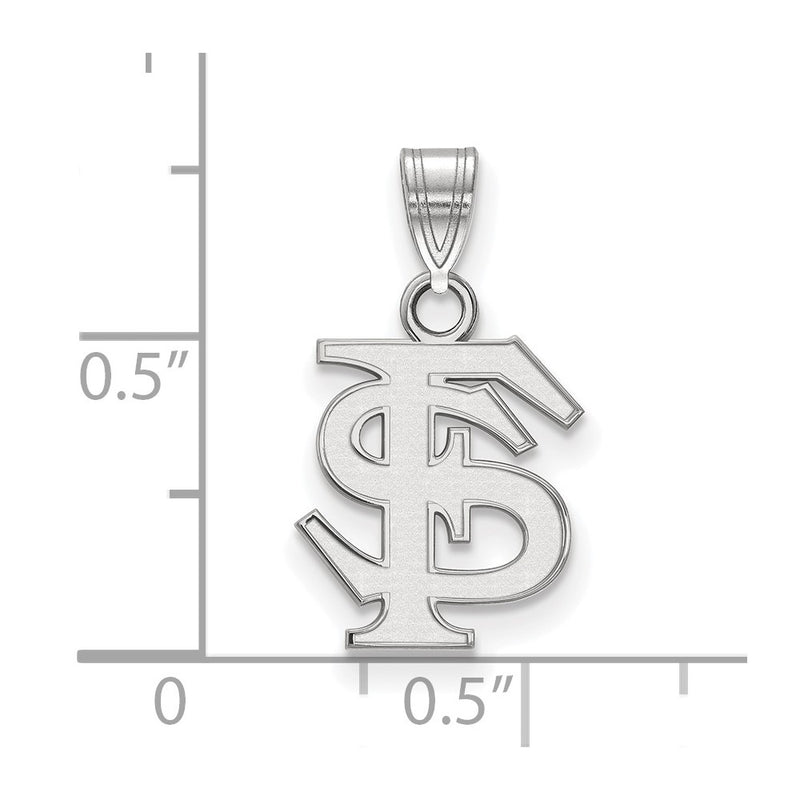 10K White Gold Logoart Florida State University F S Small Pendant