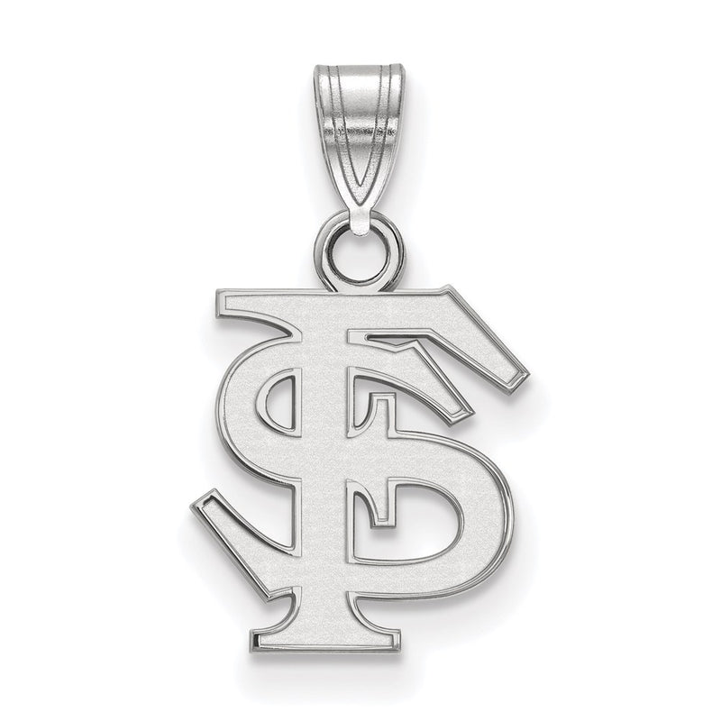10K White Gold Logoart Florida State University F S Small Pendant
