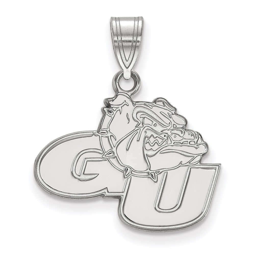 10K White Gold Logoart Gonzaga University G U Bulldog Medium Pendant