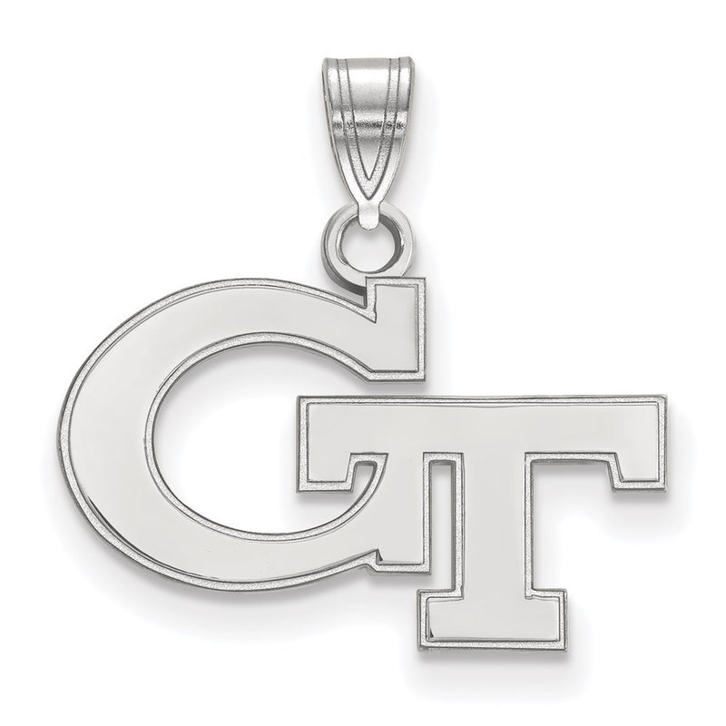 10K White Gold Logoart Georgia Institute Of Technology G T Small Pendant