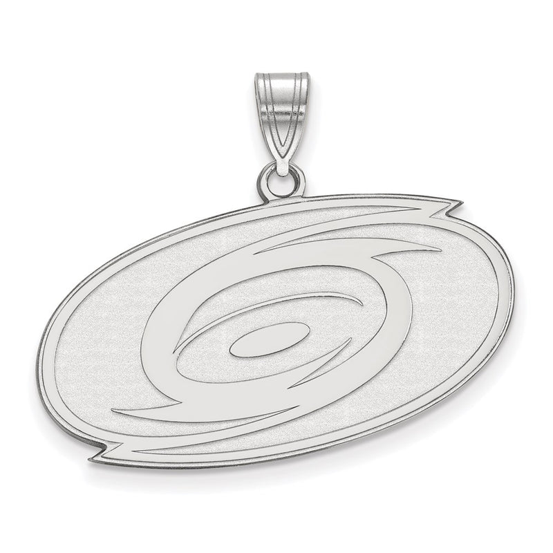Sterling Silver Rhodium Plated Nhl Logoart Carolina Hurricanes Large Pendant