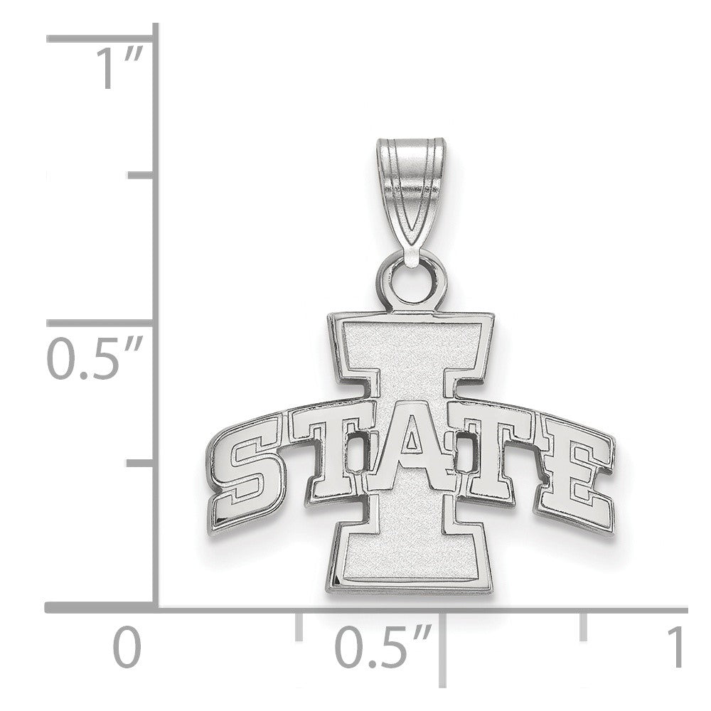 10K White Gold Logoart Iowa State University Small Pendant