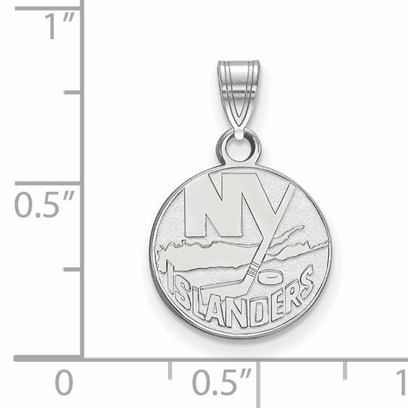 10K White Gold Nhl Logoart New York Islanders Small Pendant