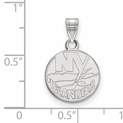 10K White Gold Nhl Logoart New York Islanders Small Pendant