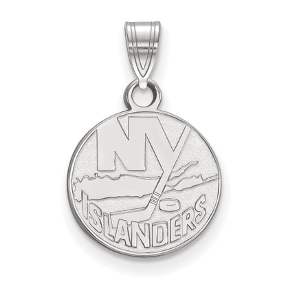 10K White Gold Nhl Logoart New York Islanders Small Pendant