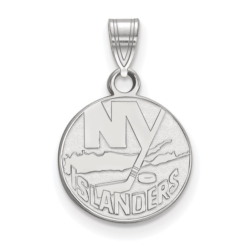 10K White Gold Nhl Logoart New York Islanders Small Pendant
