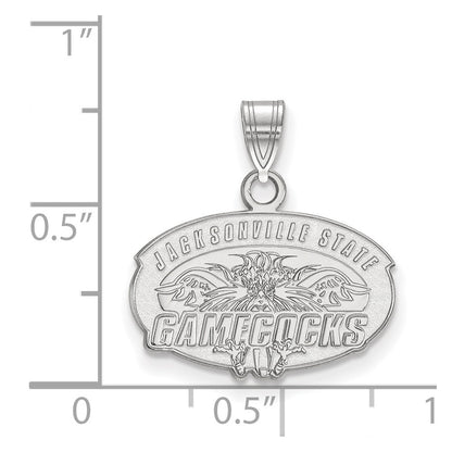 14K White Gold Logoart Jacksonville State University Small Pendant