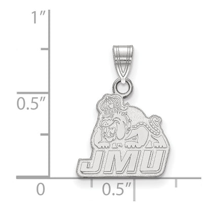 Sterling Silver Rhodium Plated Logoart James Madison University Small Pendant