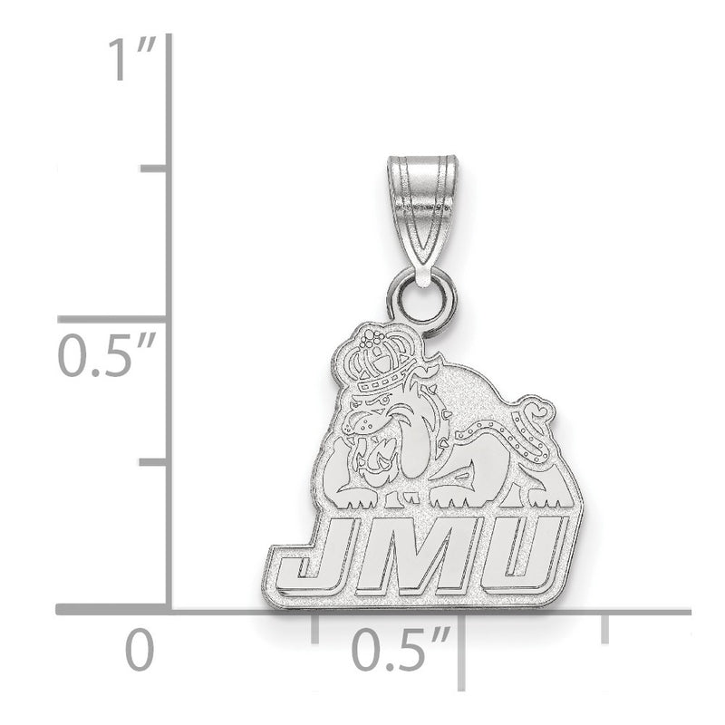 Sterling Silver Rhodium Plated Logoart James Madison University Small Pendant