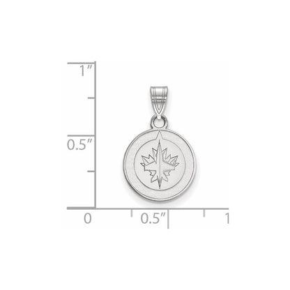 14K White Gold Nhl Logoart Winnipeg Jets Small Pendant