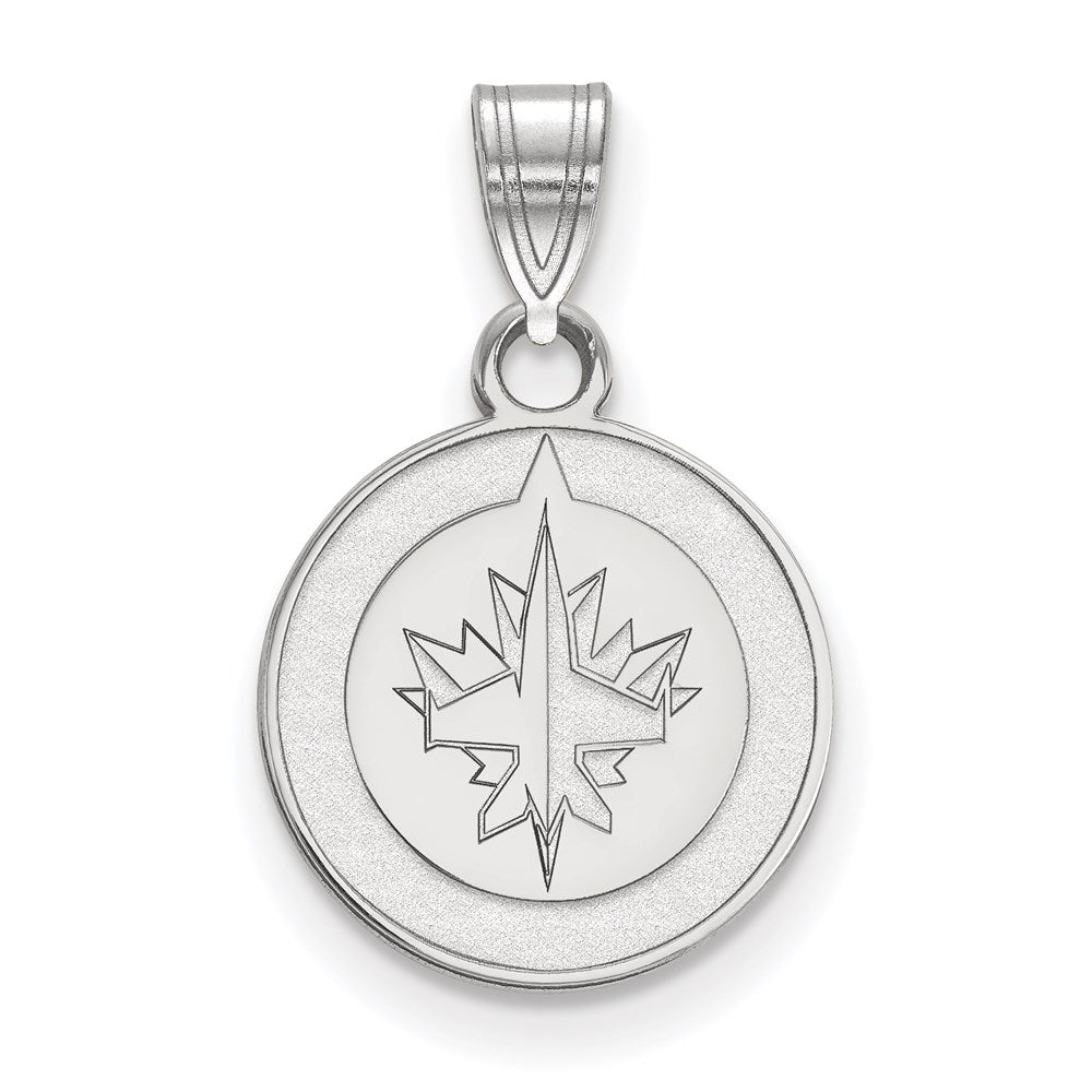Sterling Silver Rhodium Plated Nhl Logoart Winnipeg Jets Small Pendant