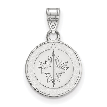 Sterling Silver Rhodium Plated Nhl Logoart Winnipeg Jets Small Pendant