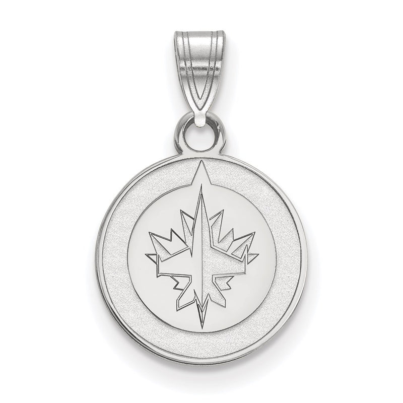 Sterling Silver Rhodium Plated Nhl Logoart Winnipeg Jets Small Pendant