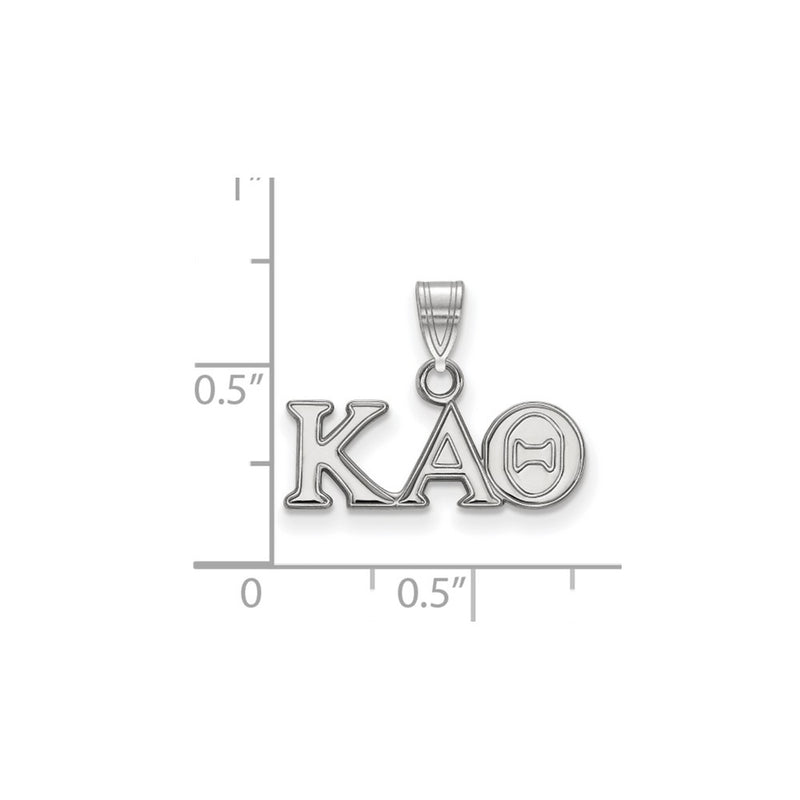 Sterling Silver Rhodium Plated Logoart Kappa Alpha Theta Sorority Greek Letters Small Pendant