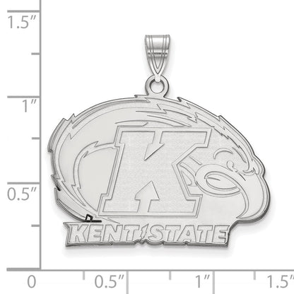 10K White Gold Logoart Kent State University Large Pendant