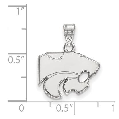 10K White Gold Logoart Kansas State University Wildcat Small Pendant