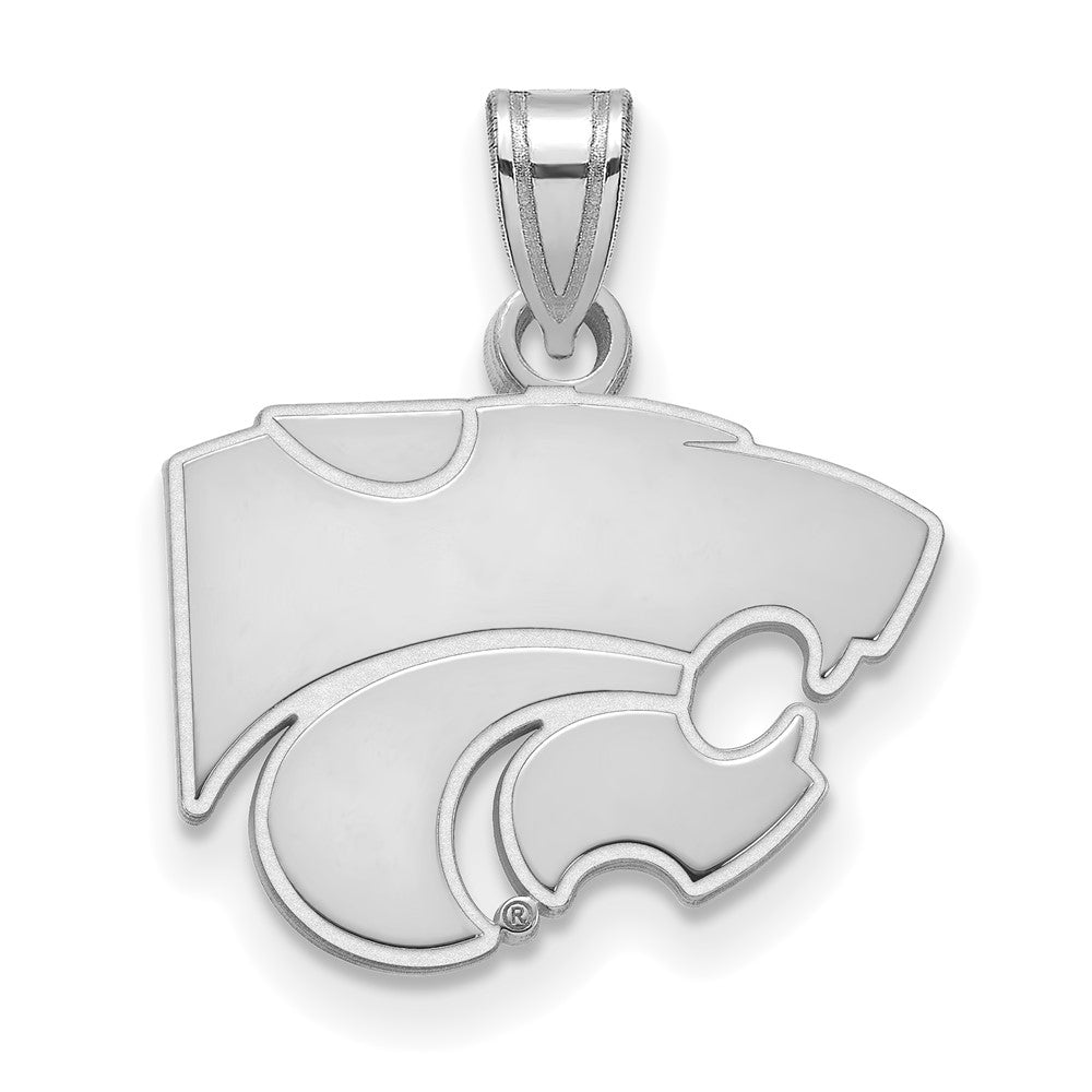 10K White Gold Logoart Kansas State University Wildcat Small Pendant