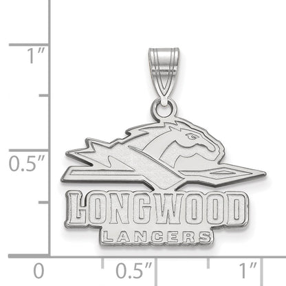 10K White Gold Logoart Longwood University Lancers Medium Pendant