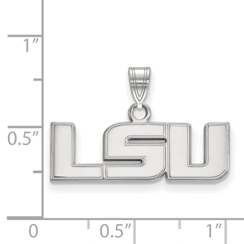 Sterling Silver Rhodium Plated Logoart Louisiana State University L S U Small Pendant